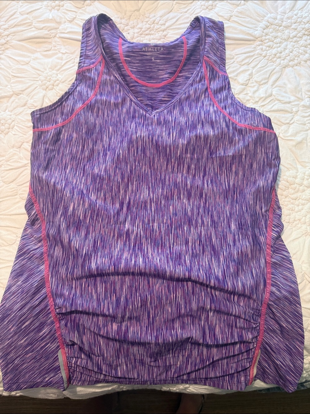 Athleta Purple Space-Dye Tank with Pink Trim sz small